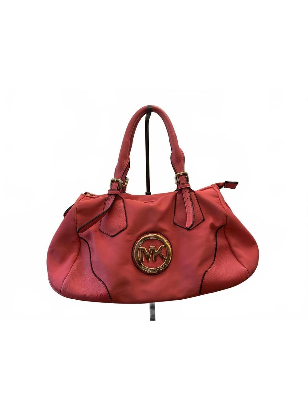 Michael Kors Vintage Fulton Satchel Fuchsia Handbag with Gold Logo Accent